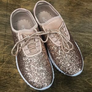 Rose Gold Glitter Sneakers